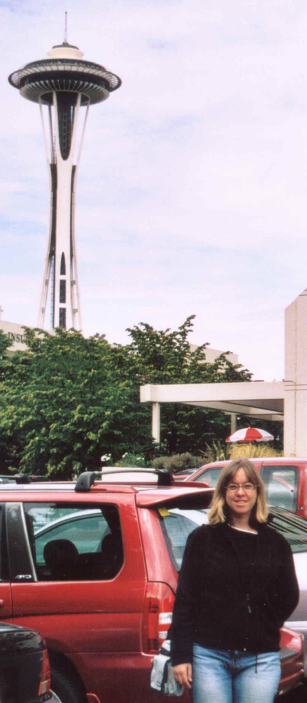 Picture: I stand in front of the space needle building in Seattle(JUN 2005)