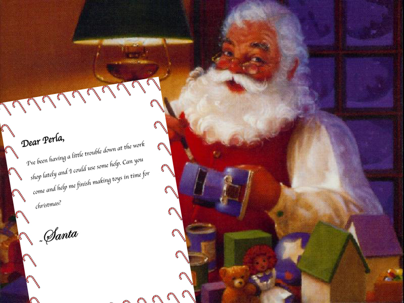 jolly old happy santa clause with a letter